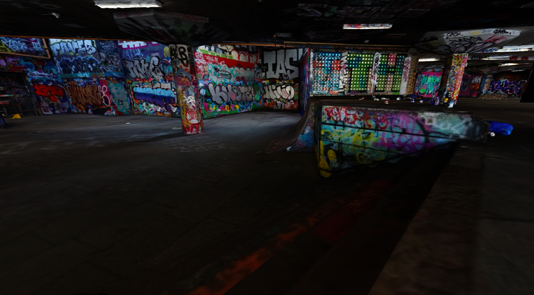 Virtual/augmented reality view of graffiti art